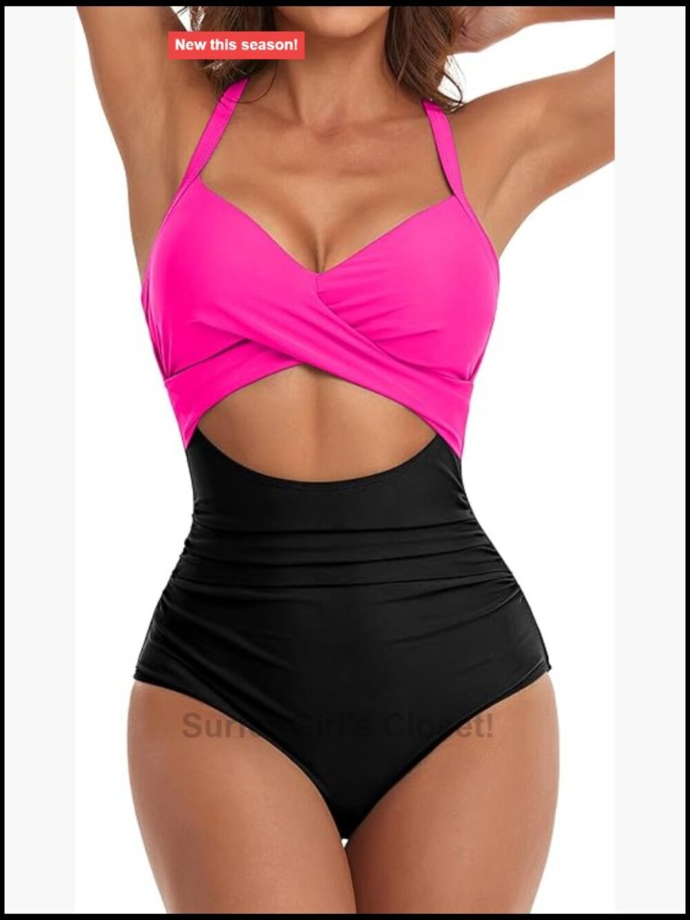 Tummy Control Cutout High Waisted One Piece Swimsuit Wrap Tie Back Push Up
